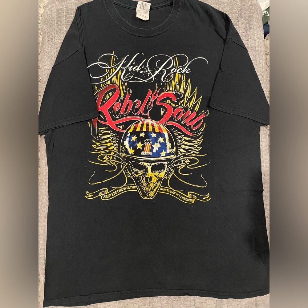 Kid Rock Rebel Soul Tour Black Graphic T-Shirt Size XL